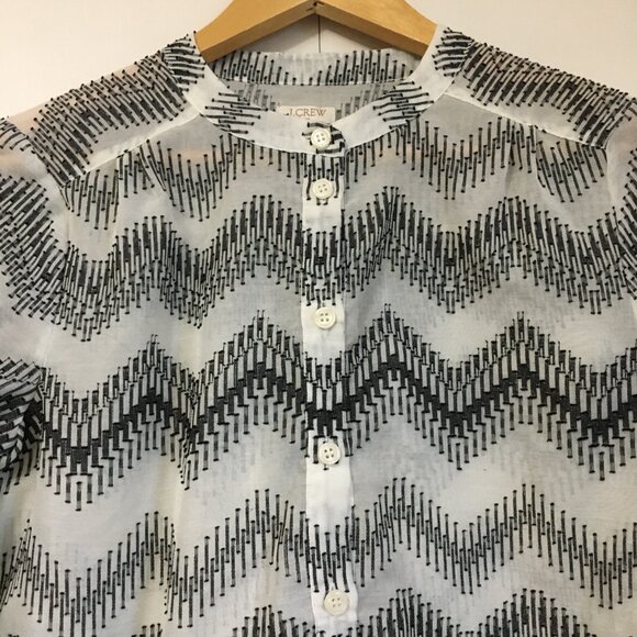 J. Crew Factory Zig Zag Clip Dot Popover Top - Picture 6 of 16